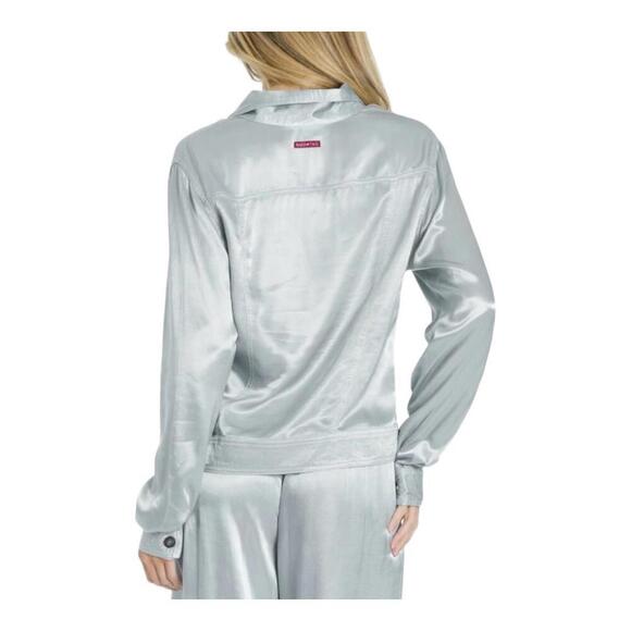 Hard Tail Forever Women's Silver Satin Jacket - Size XS - Picture 2 of 9